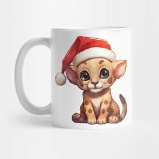 Florida Panther in Santa Hat Mug